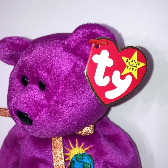TY Beanie Baby MIllenium Bear W/card given out at The old Yankee Stadium in 1999 - Picture 4 of 9